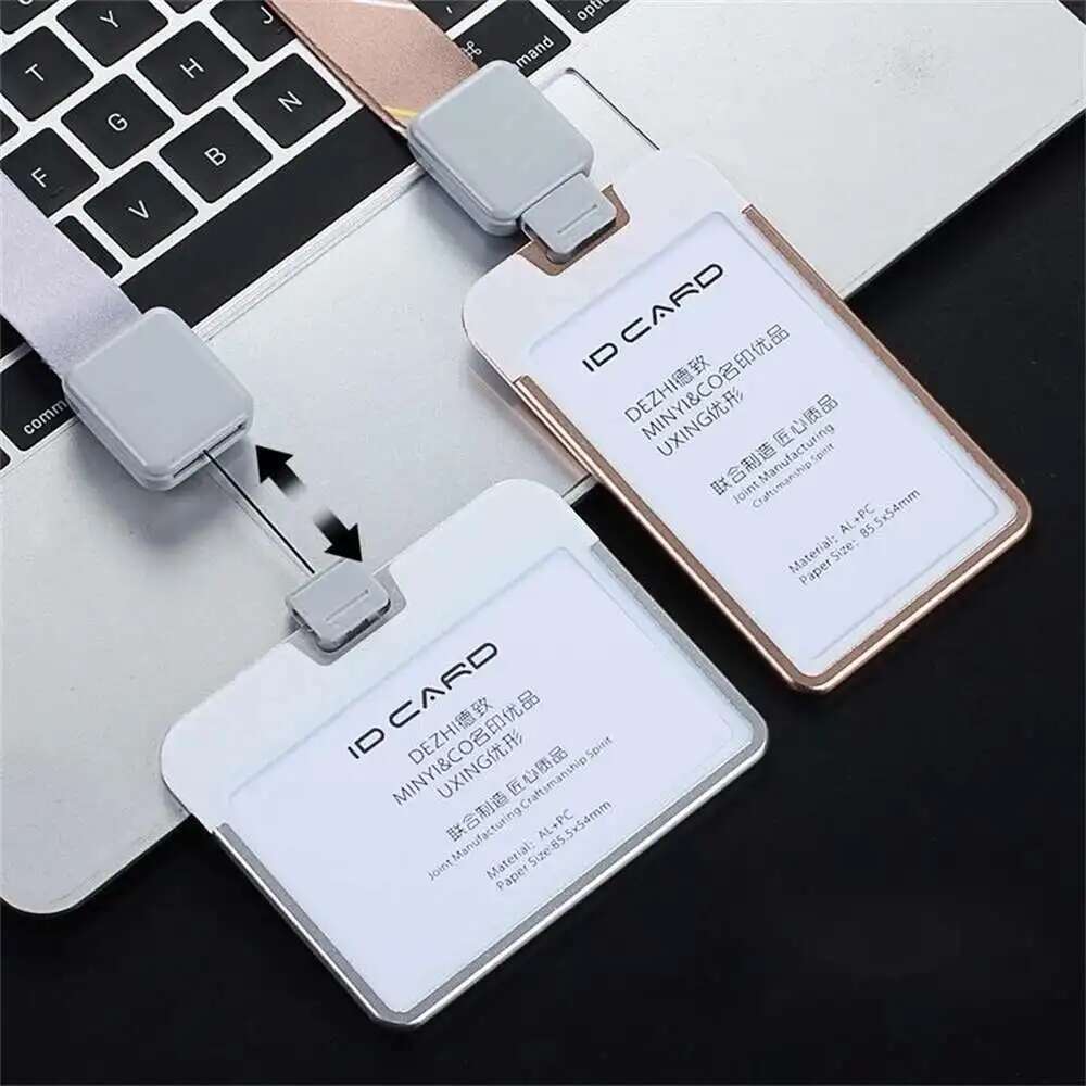 Lanyard Badge Holder - ที่ใส่บัตรภาพ Visual Id โลหะสองด้านพร้อมสายคล้องคอหรูหราพื้นผิว Frosted Soft