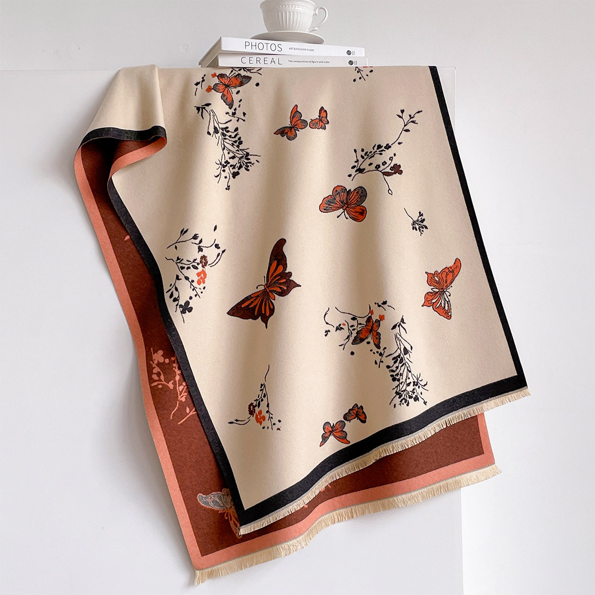 ผ้าพันคอแคชเมียร์เทียมสำหรับผู - Pashmina Wrap Large บทวิจารณ์และราคา