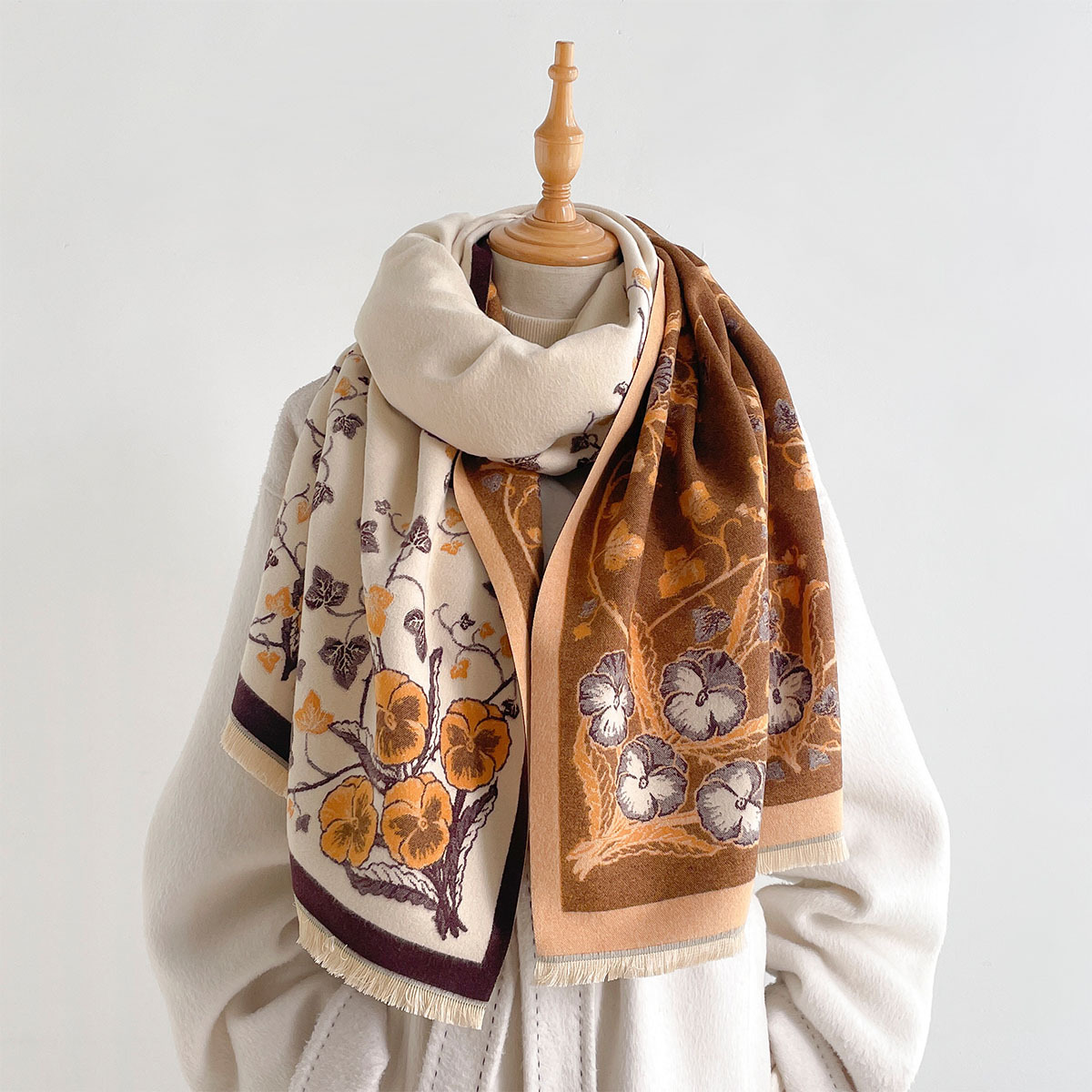 ผ้าพันคอแคชเมียร์เทียมสำหรับผู - Pashmina Wrap Large บทวิจารณ์และราคา