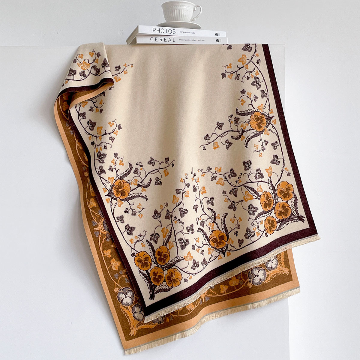ผ้าพันคอแคชเมียร์เทียมสำหรับผู - Pashmina Wrap Large บทวิจารณ์และราคา