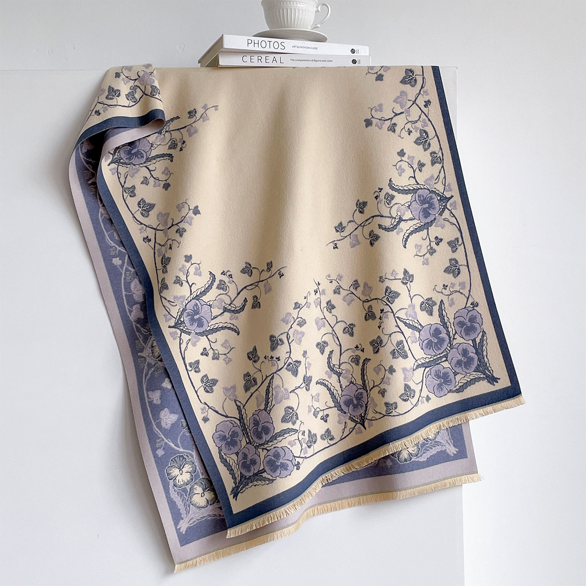 ผ้าพันคอแคชเมียร์เทียมสำหรับผู - Pashmina Wrap Large บทวิจารณ์และราคา