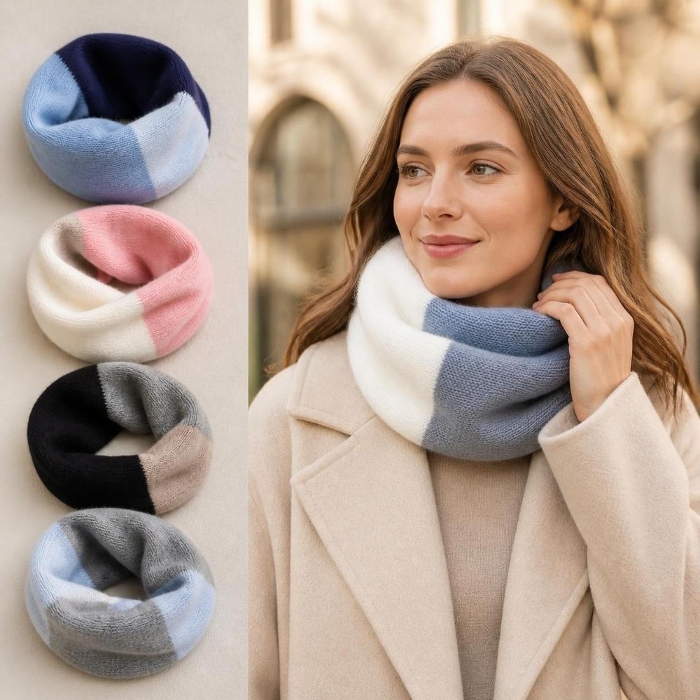 ผ้าพันคอหลากสีแบบนุ่ม ยืดหยุ่น - Infinity Scarf Knit บทวิจารณ์และราคา