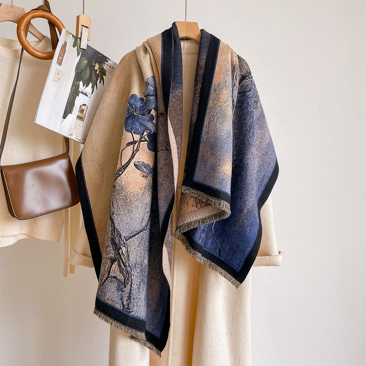ผ้าพันคอแคชเมียร์เทียมสำหรับผู - Pashmina Wrap Large บทวิจารณ์และราคา
