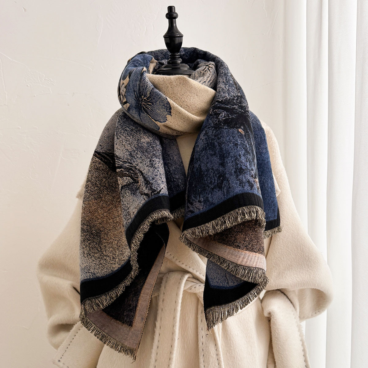 ผ้าพันคอแคชเมียร์เทียมสำหรับผู - Pashmina Wrap Large บทวิจารณ์และราคา