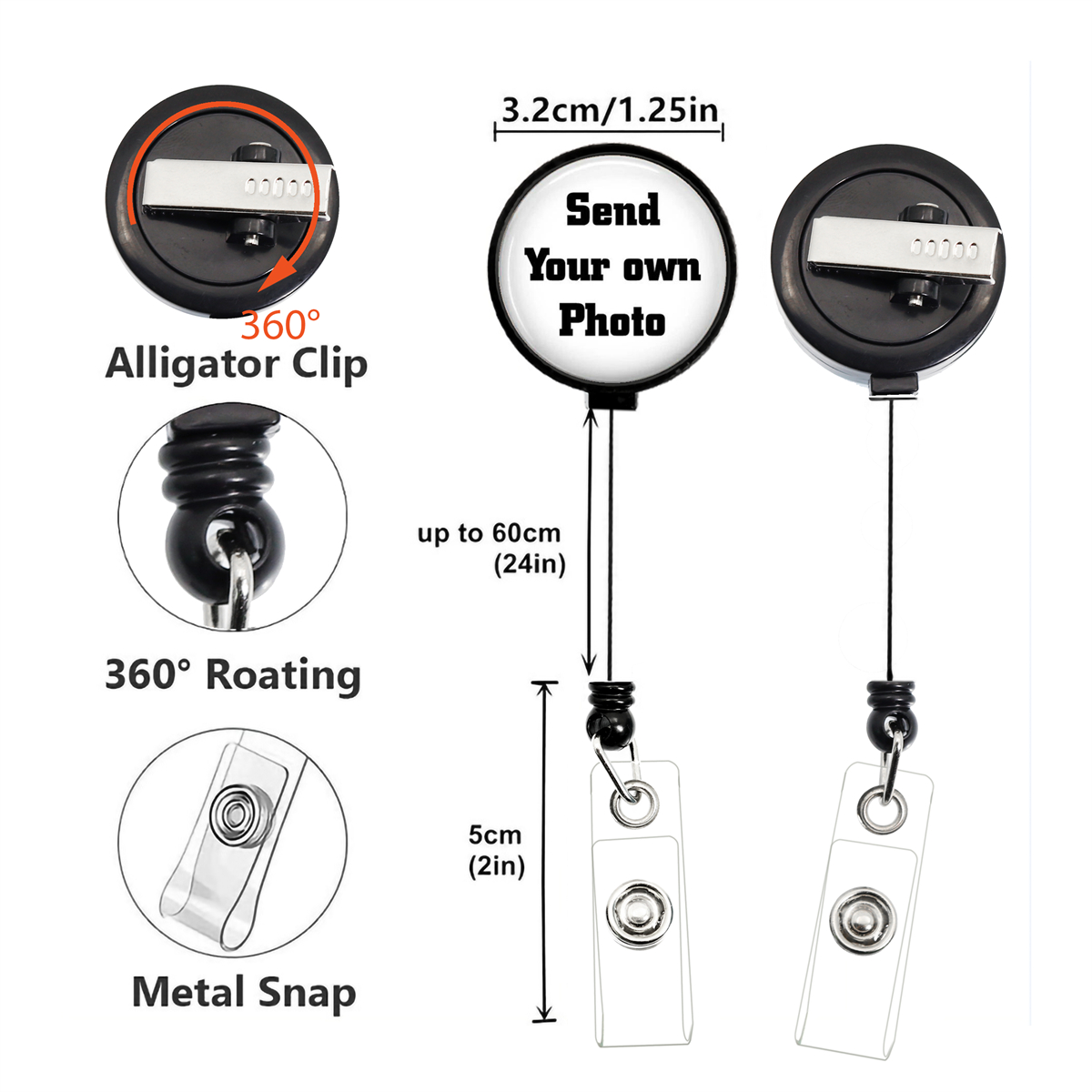 สายคล้องบัตรแบบม้วนเก็บได้ ขนา - Lanyard Badge Holder บทวิจารณ์และราคา
